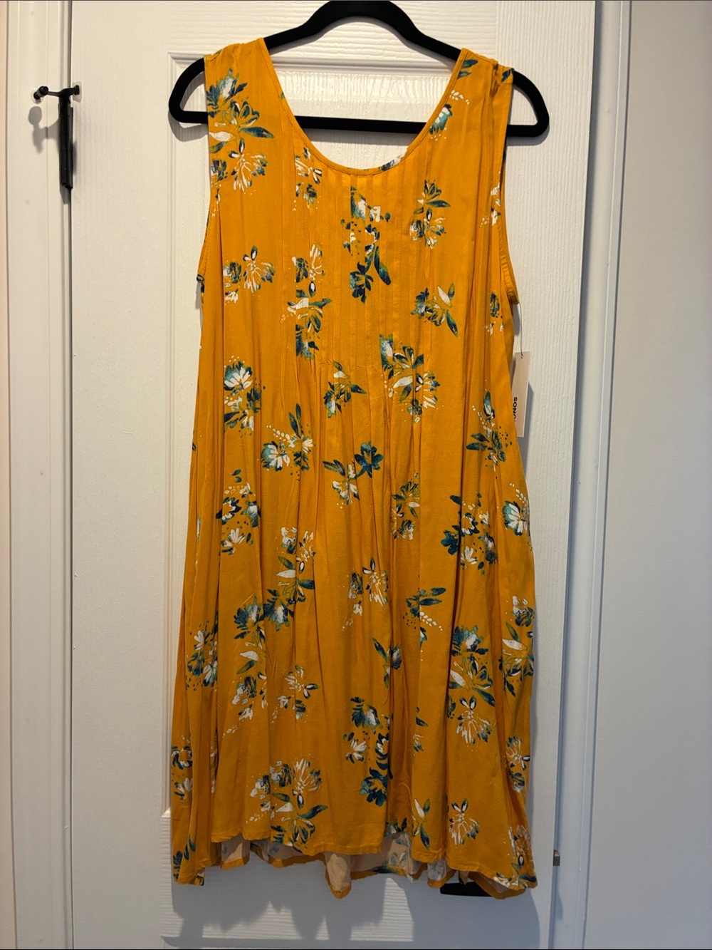 Sonoma Mustard Yellow Floral Tank Swing Dress